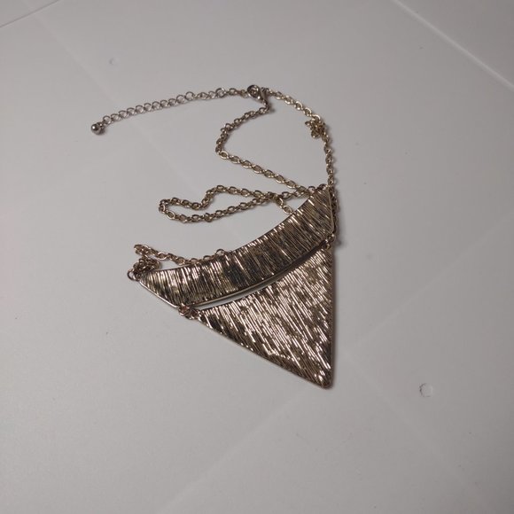 Off White, Blue, And Black Triangle Pendant Necklace Adjustable 23.5" To 25.5" - Picture 9 of 12